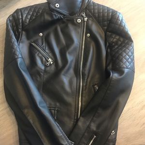 Express minus the leather biker moto jacket S